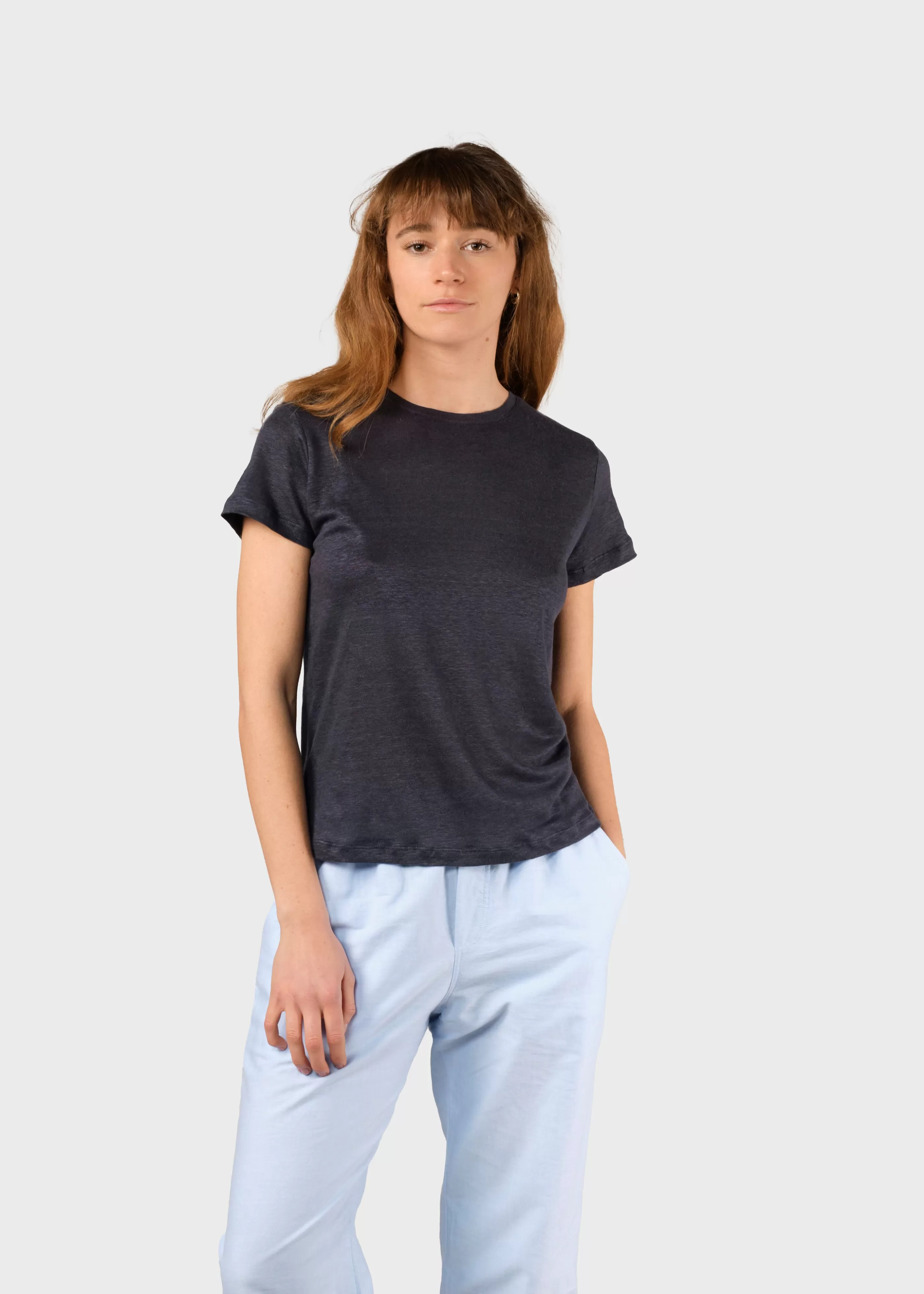 Klitmoller Collective Rikke linen tee - Navy- T-shirts