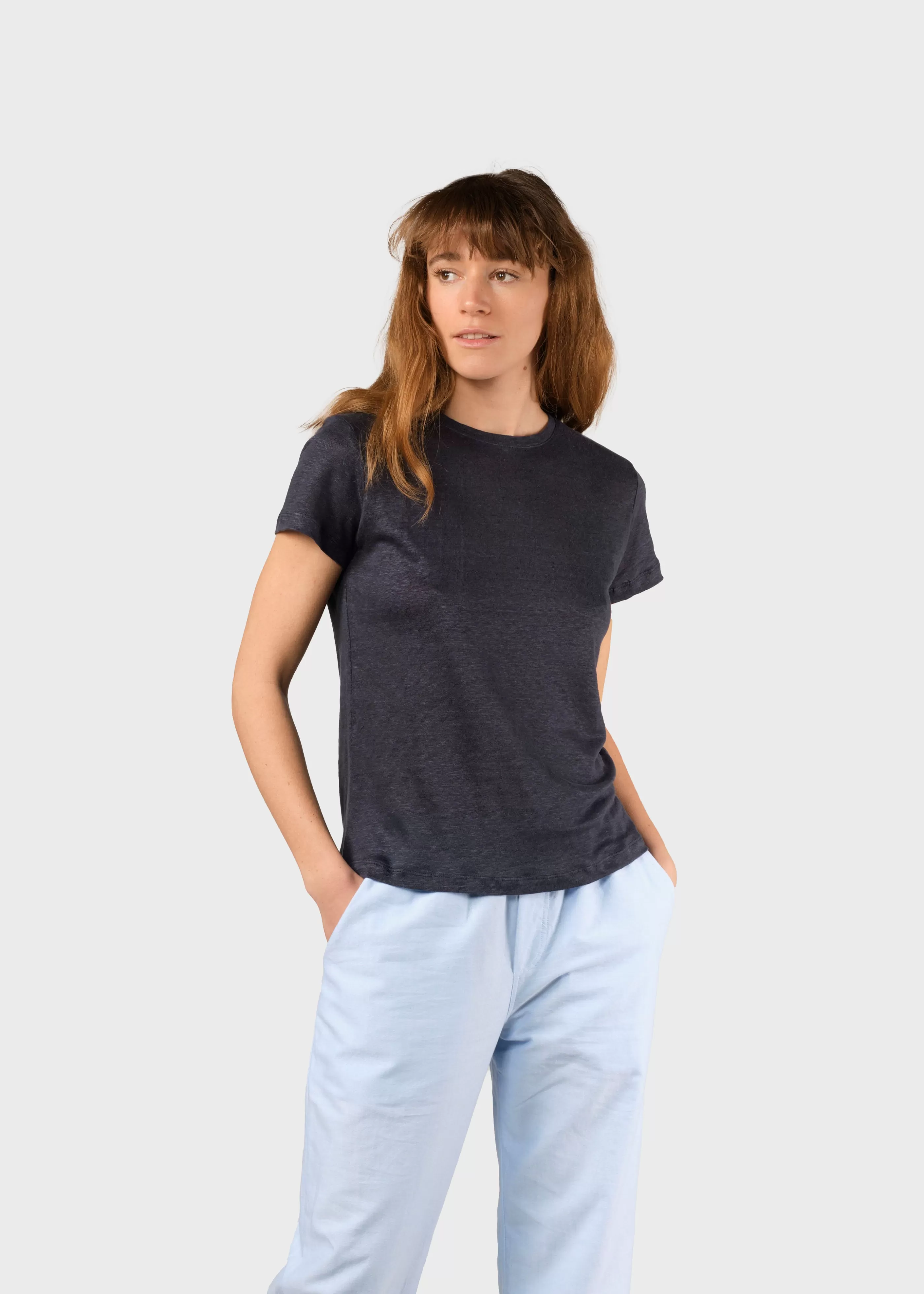 Klitmoller Collective Rikke linen tee - Navy- T-shirts