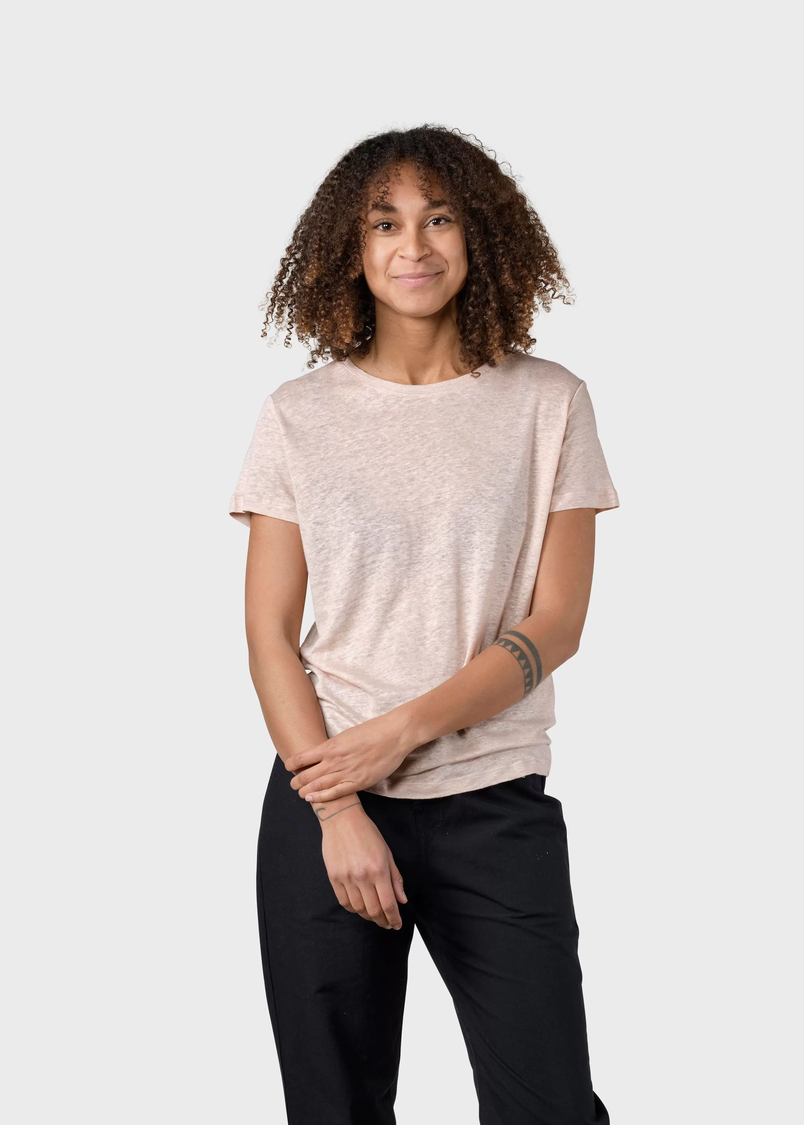 Klitmoller Collective Rikke linen tee - Rose- T-shirts