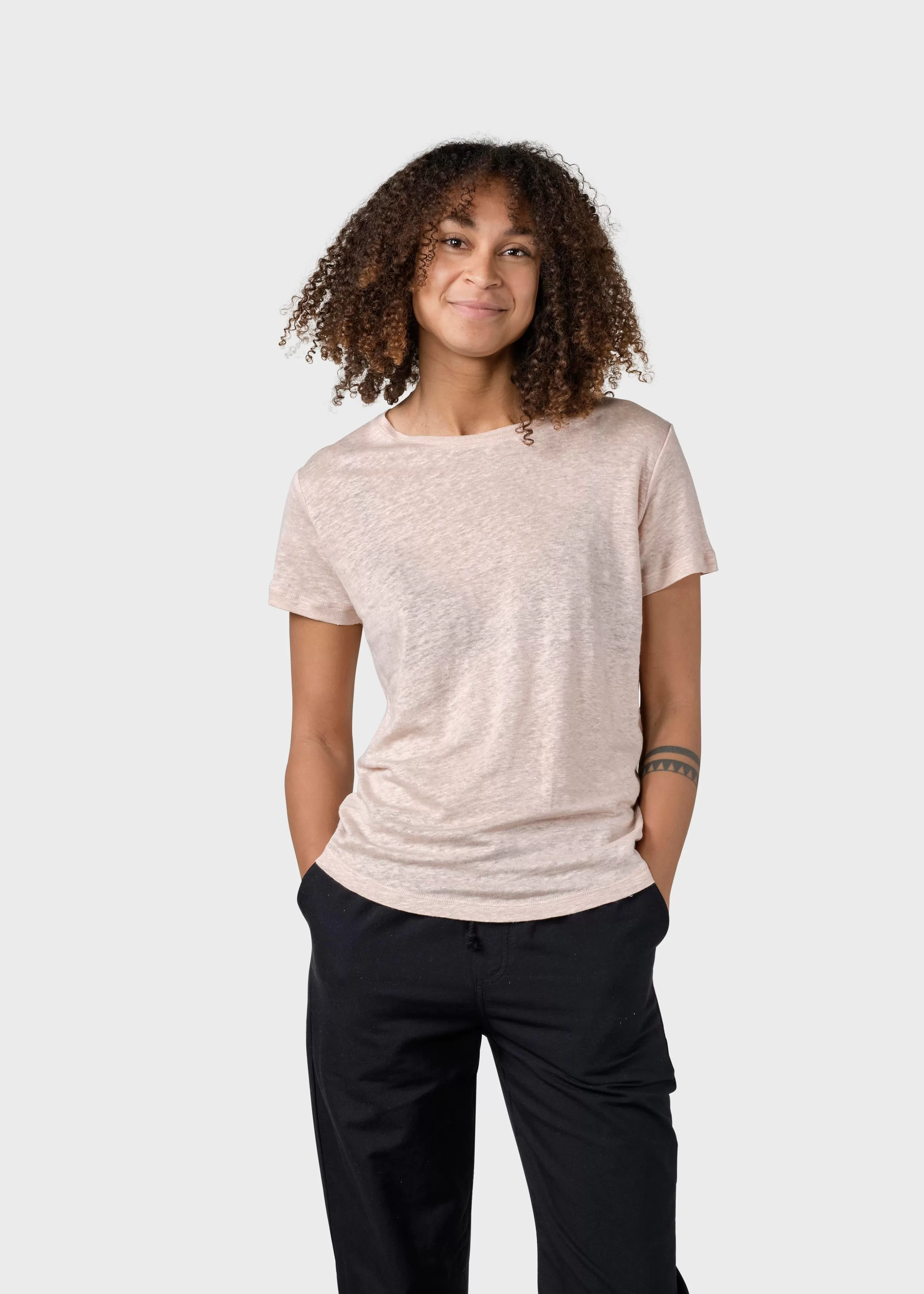 Klitmoller Collective Rikke linen tee - Rose- T-shirts