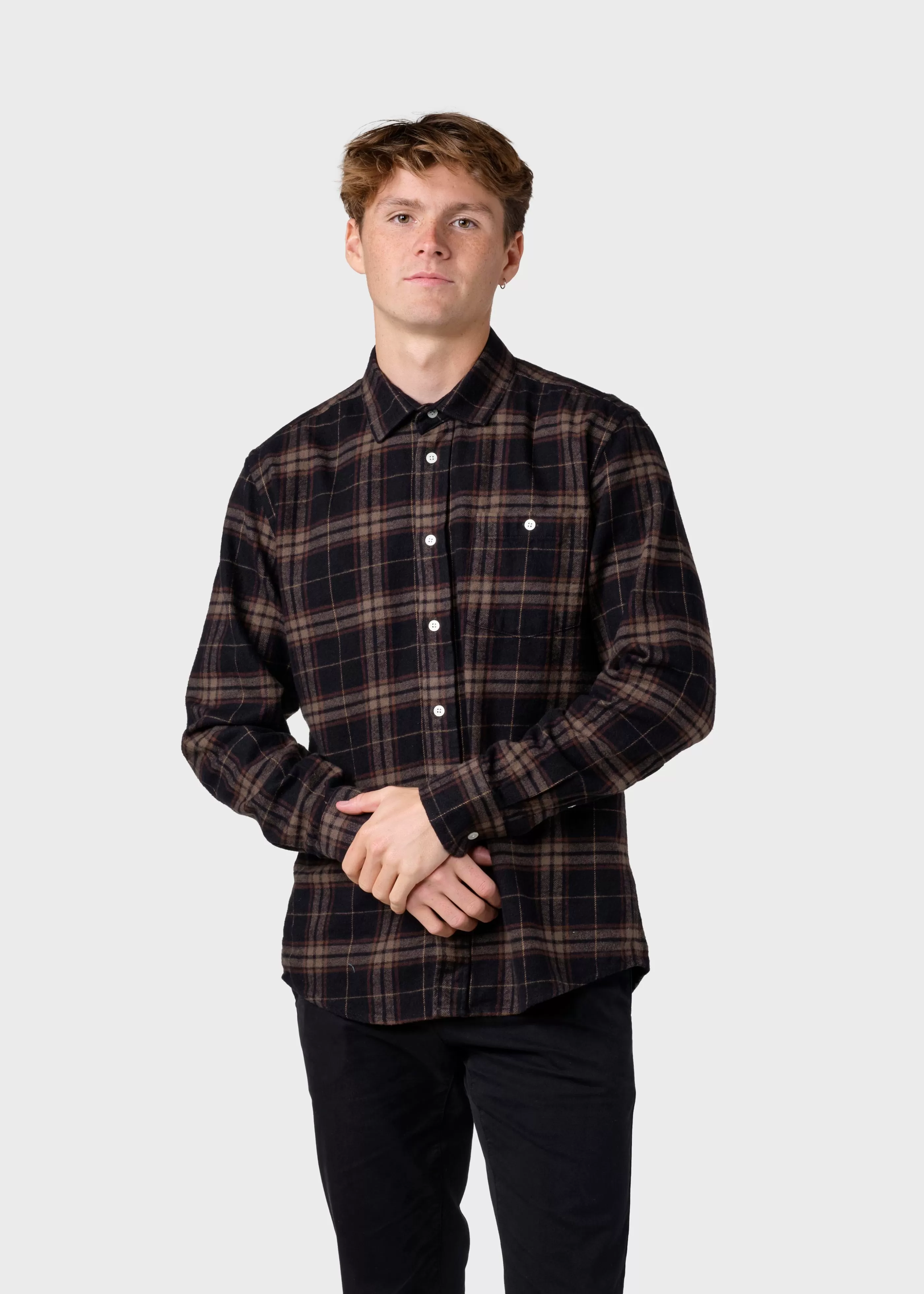 Klitmoller Collective Rocco shirt - Brown check- Hemden