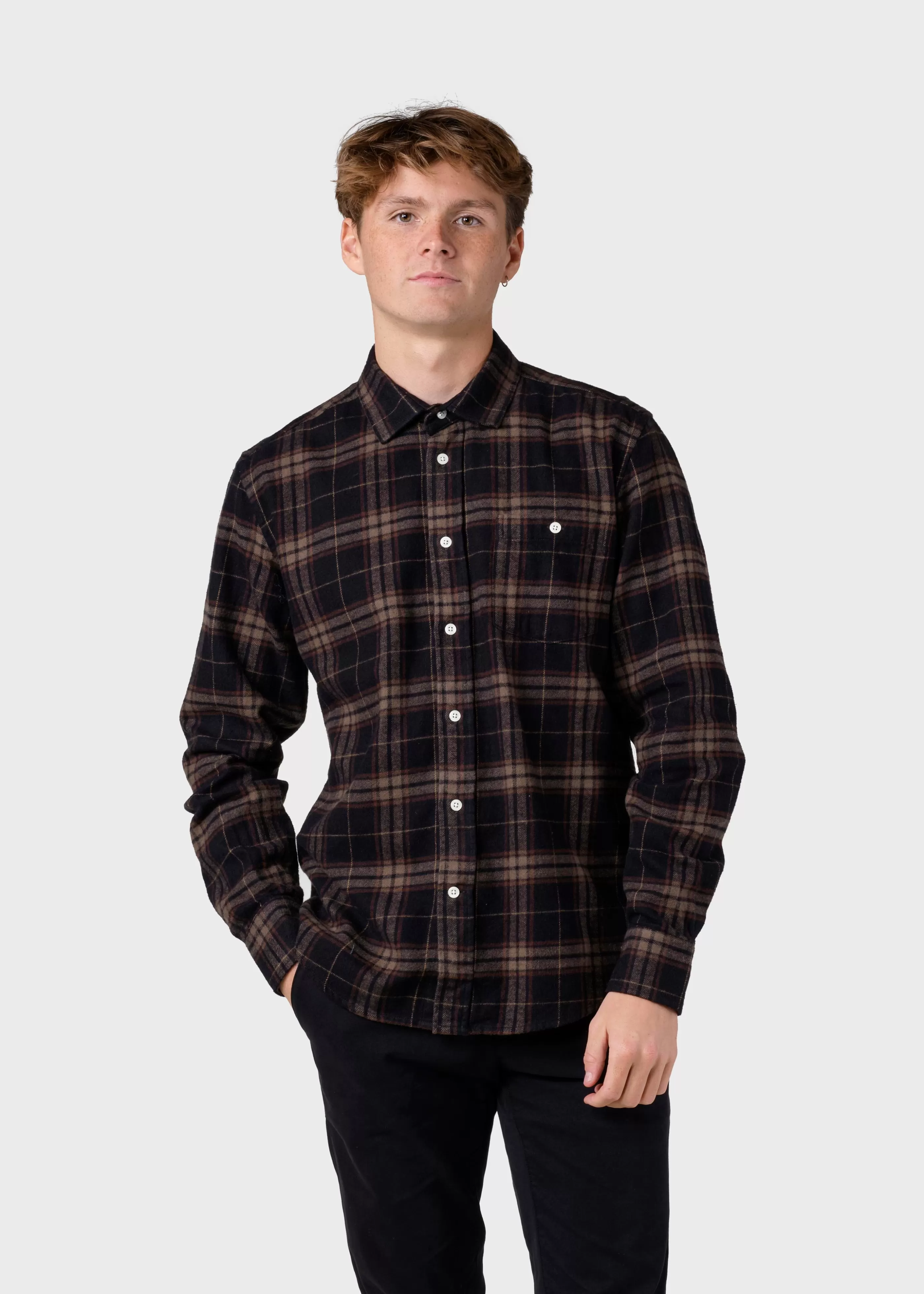 Klitmoller Collective Rocco shirt - Brown check- Hemden