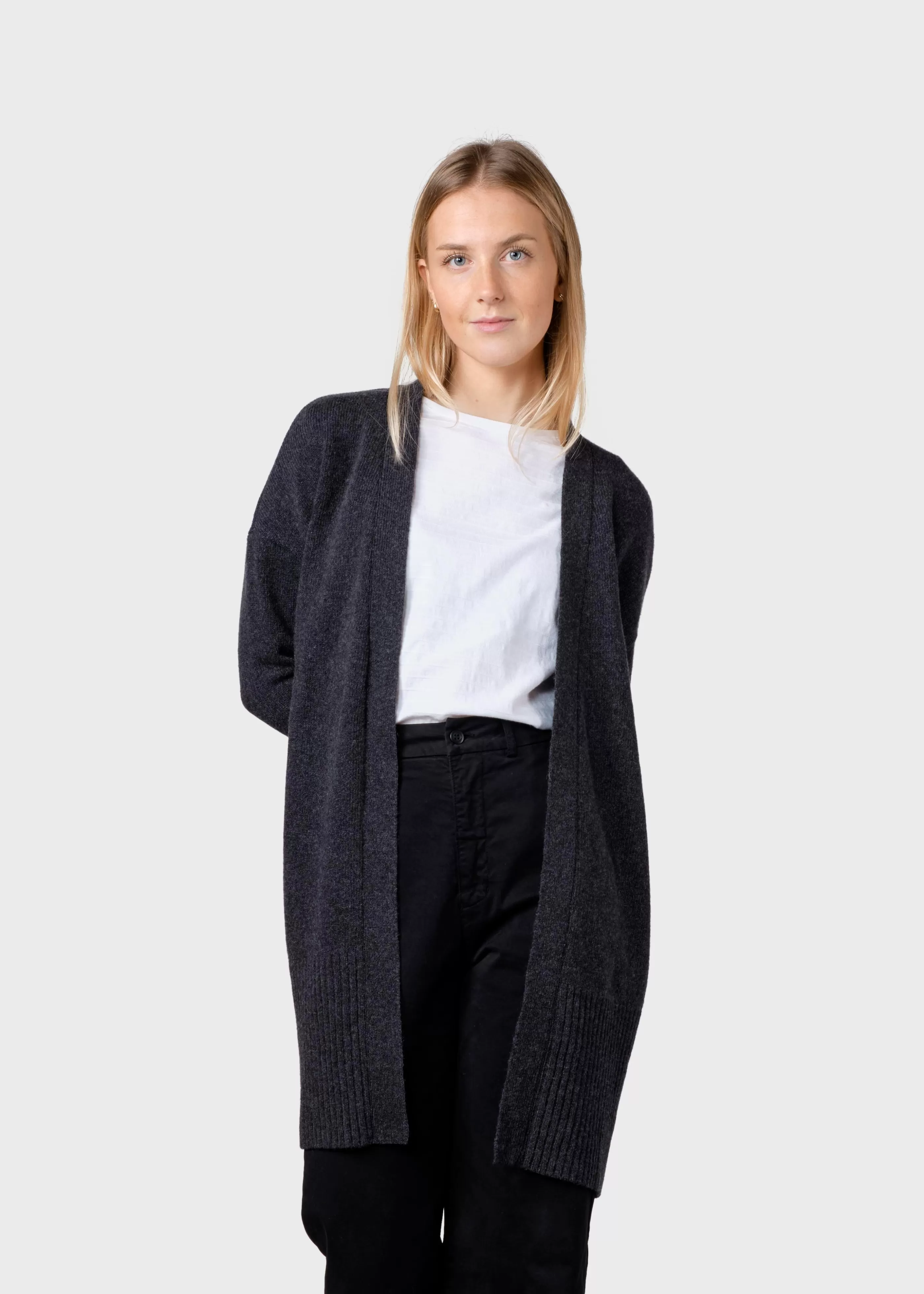 Klitmoller Collective Rosemarie knit cardigan - Anthracite- Strick