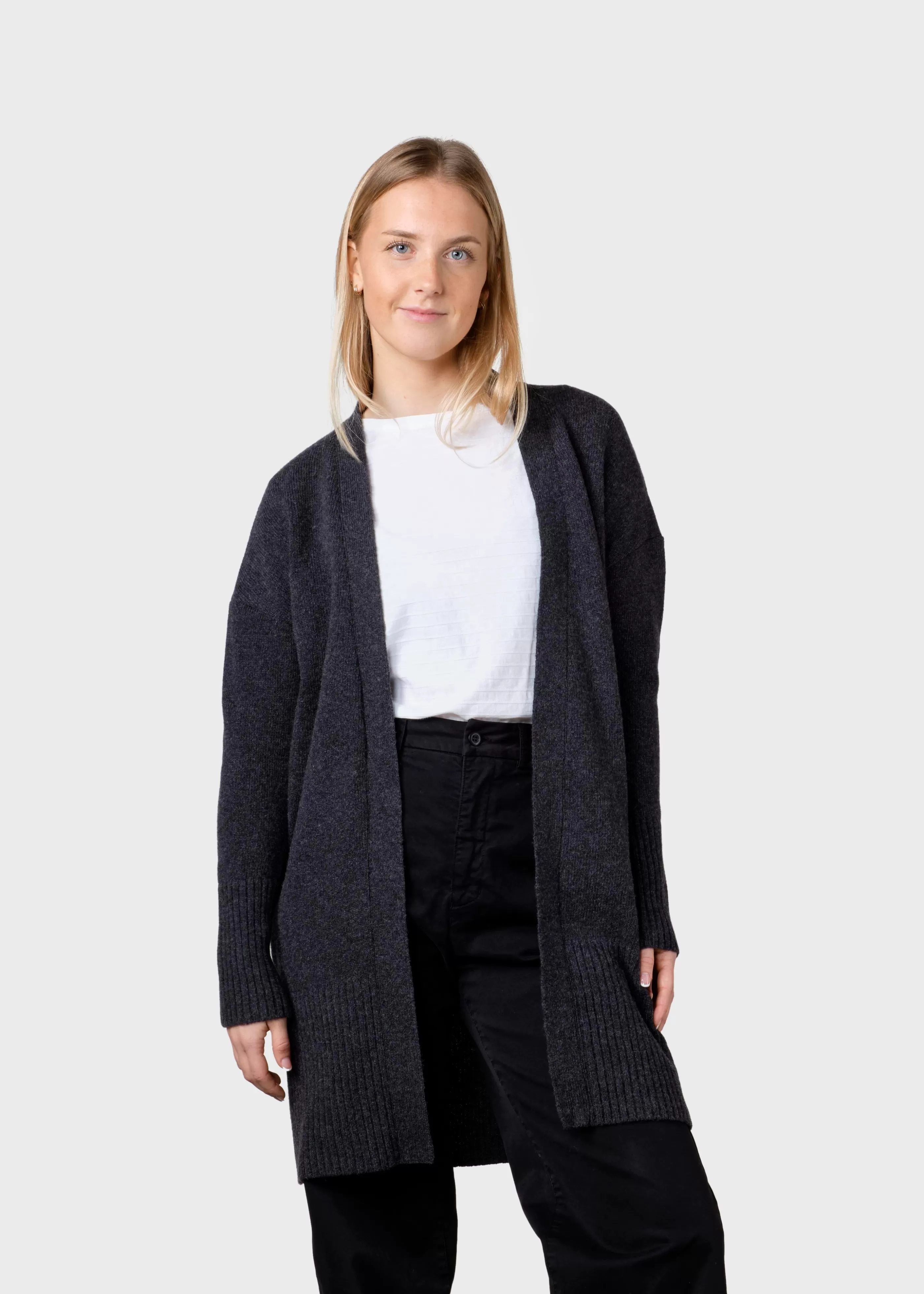 Klitmoller Collective Rosemarie knit cardigan - Anthracite- Strick