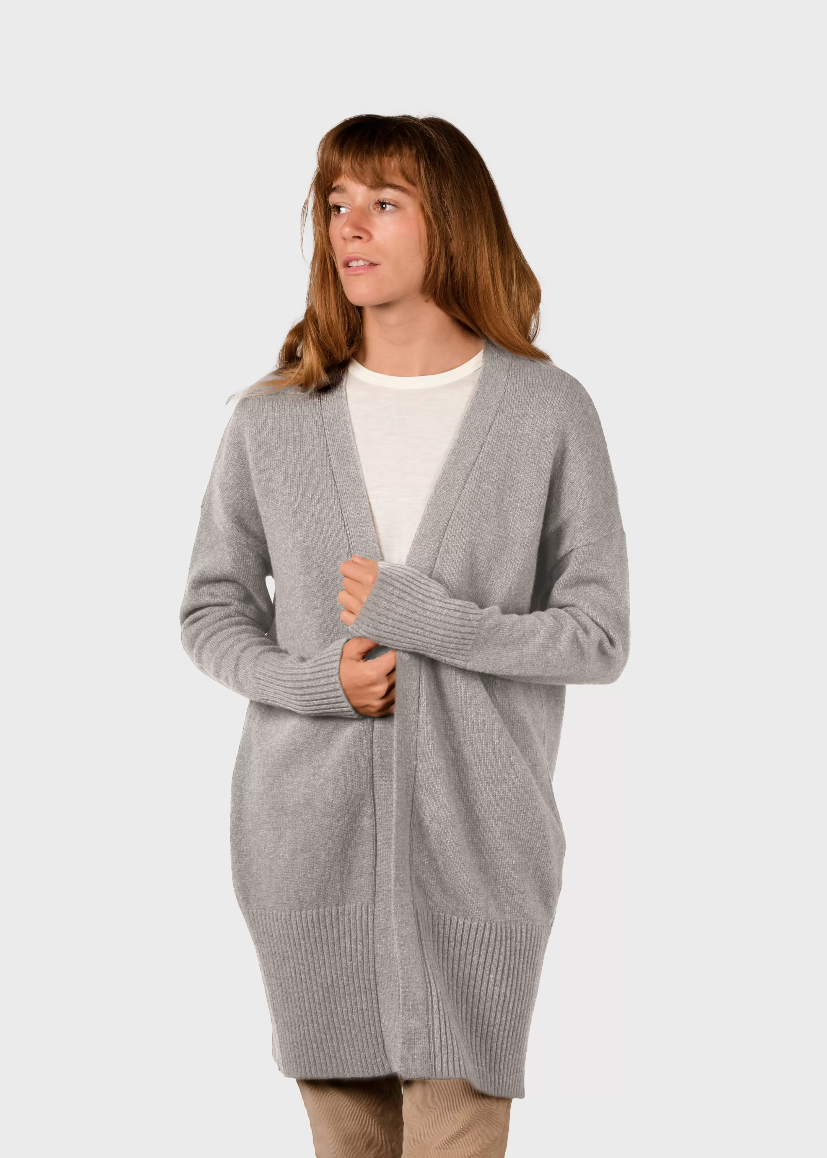 Klitmoller Collective Rosemarie knit cardigan - Pastel grey- Strick