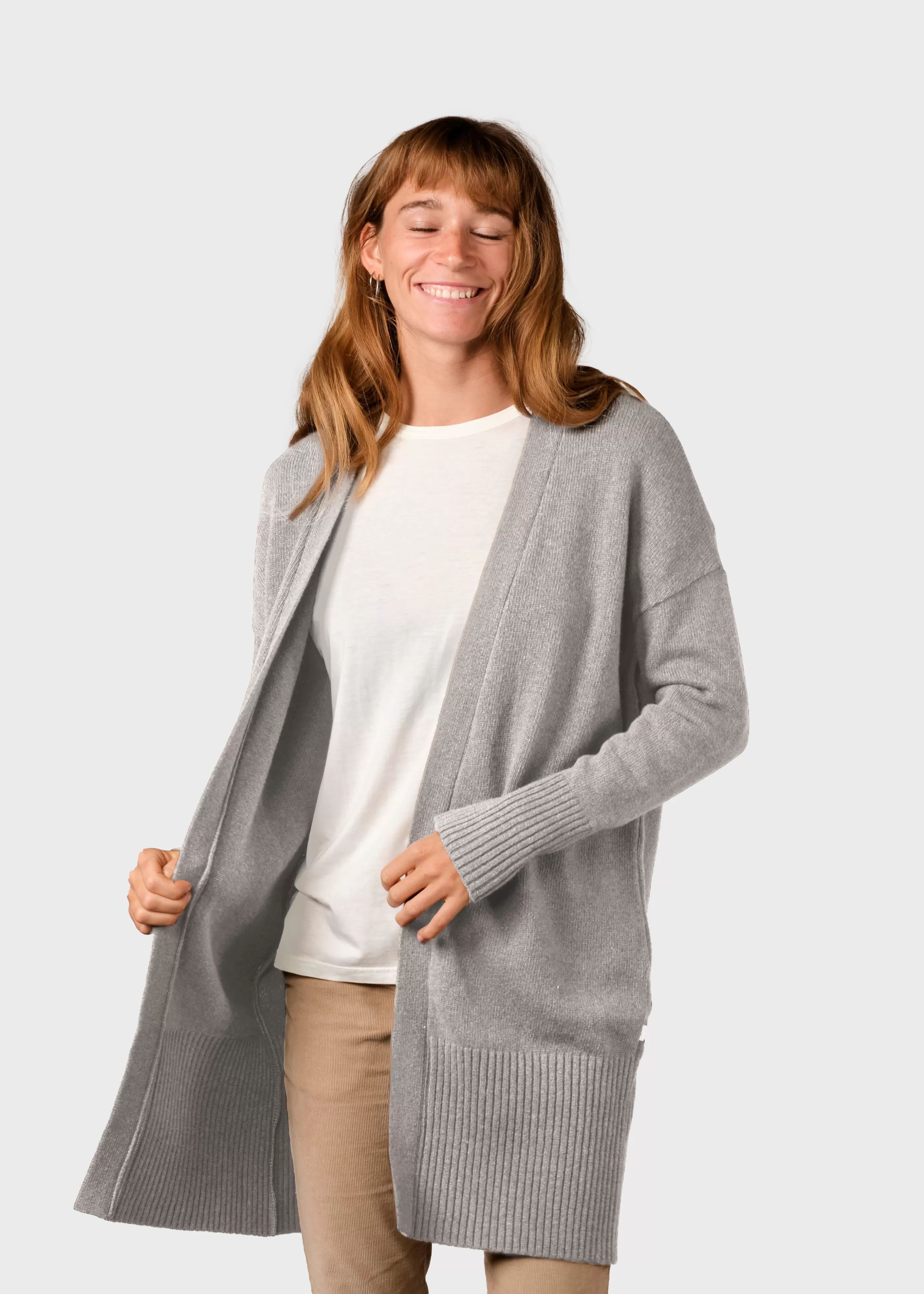 Klitmoller Collective Rosemarie knit cardigan - Pastel grey- Strick