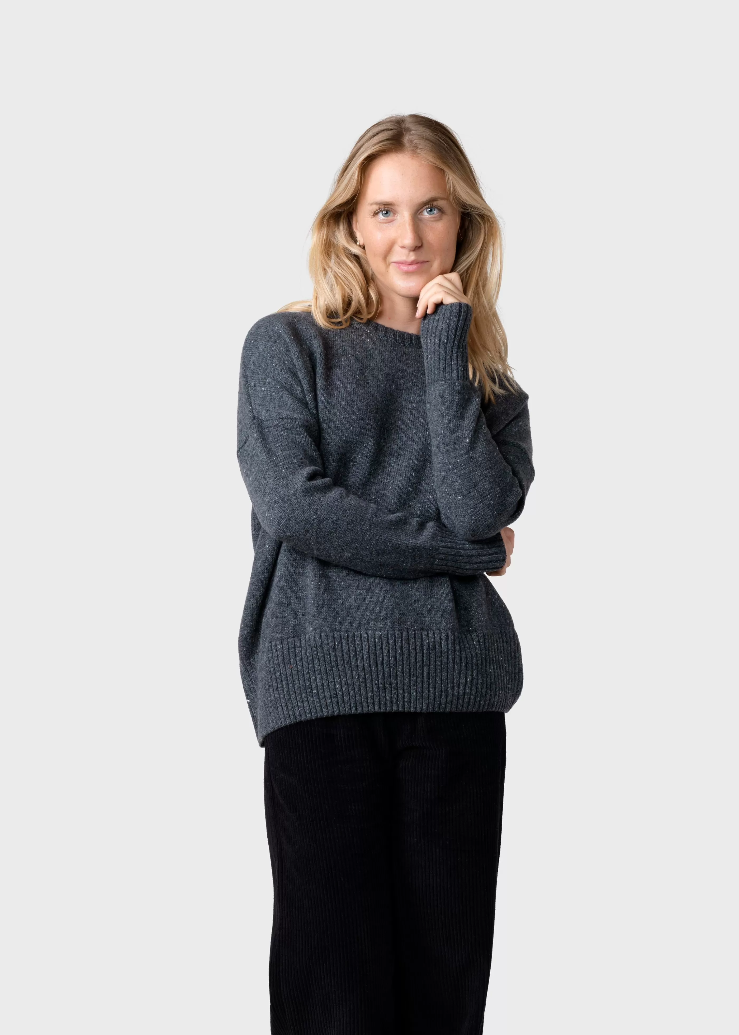 Klitmoller Collective Røskva knit - Grey melange- Recycelte Wolle