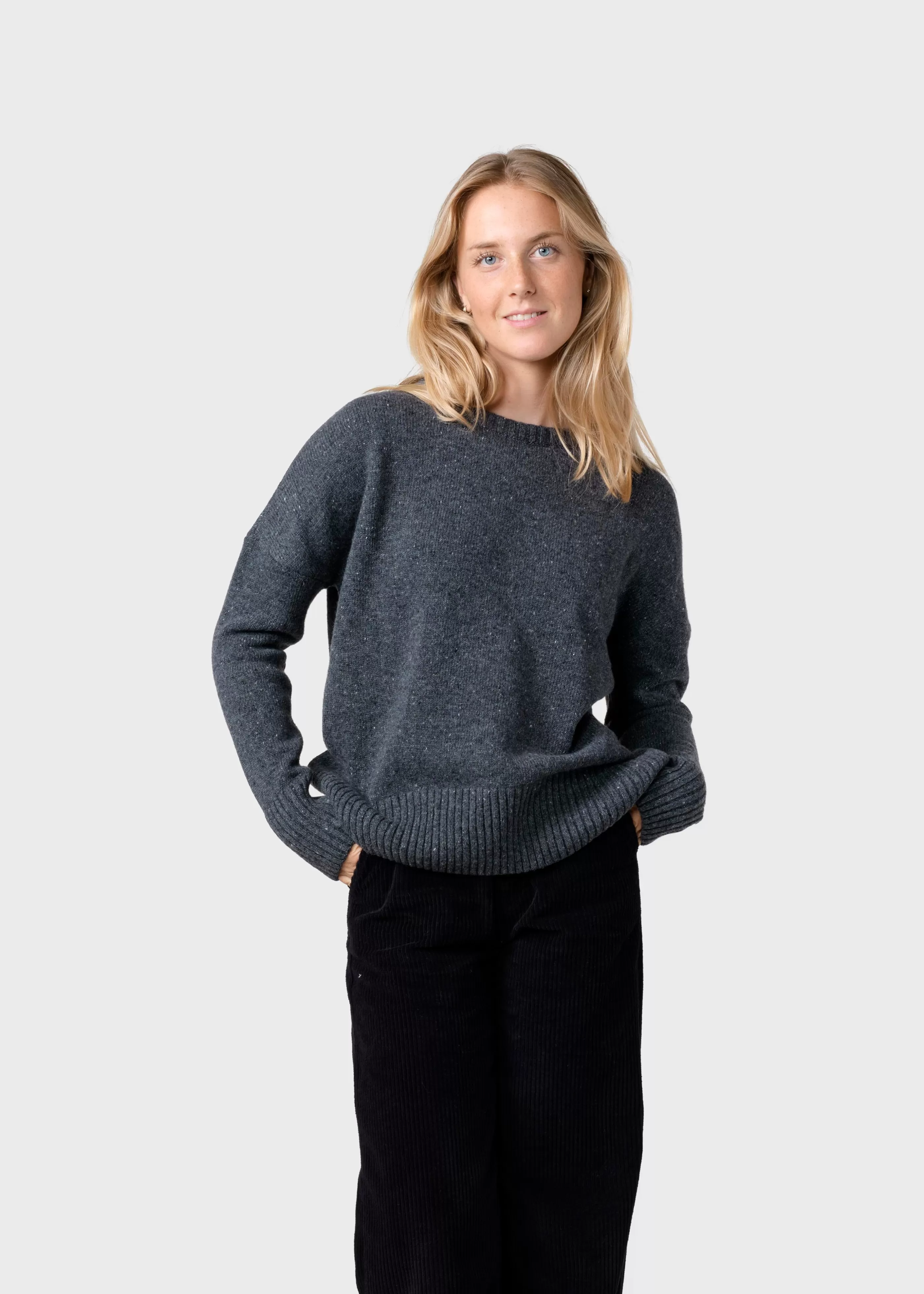 Klitmoller Collective Røskva knit - Grey melange- Recycelte Wolle