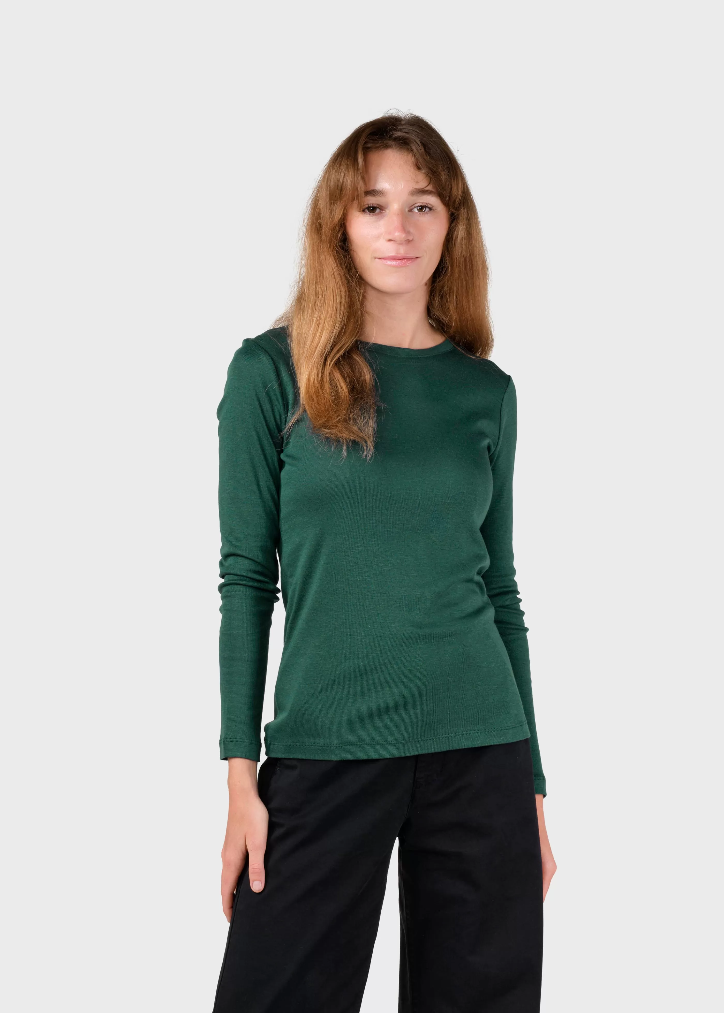 Klitmoller Collective Selma LS tee - Moss Green- T-shirts