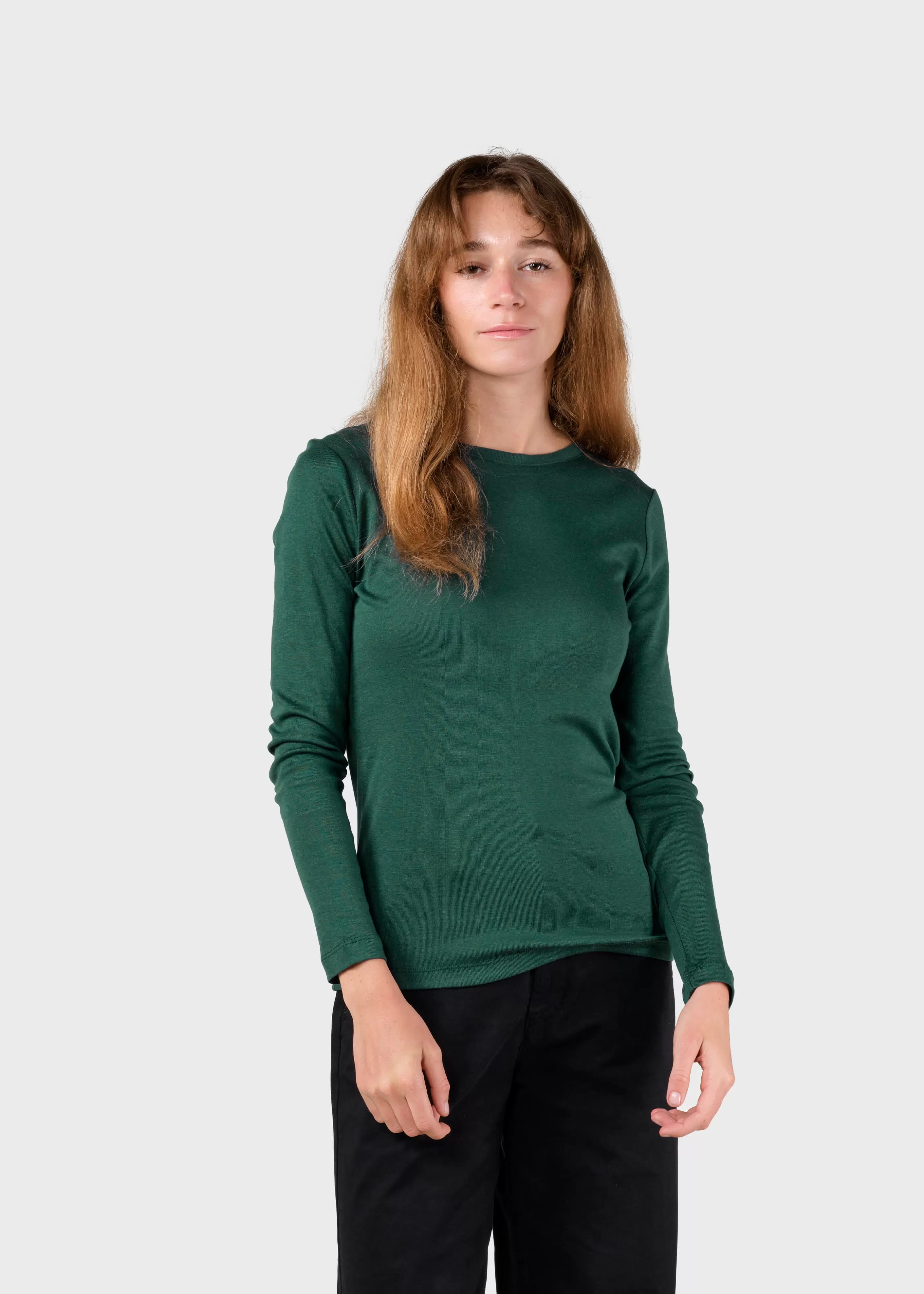 Klitmoller Collective Selma LS tee - Moss Green- T-shirts