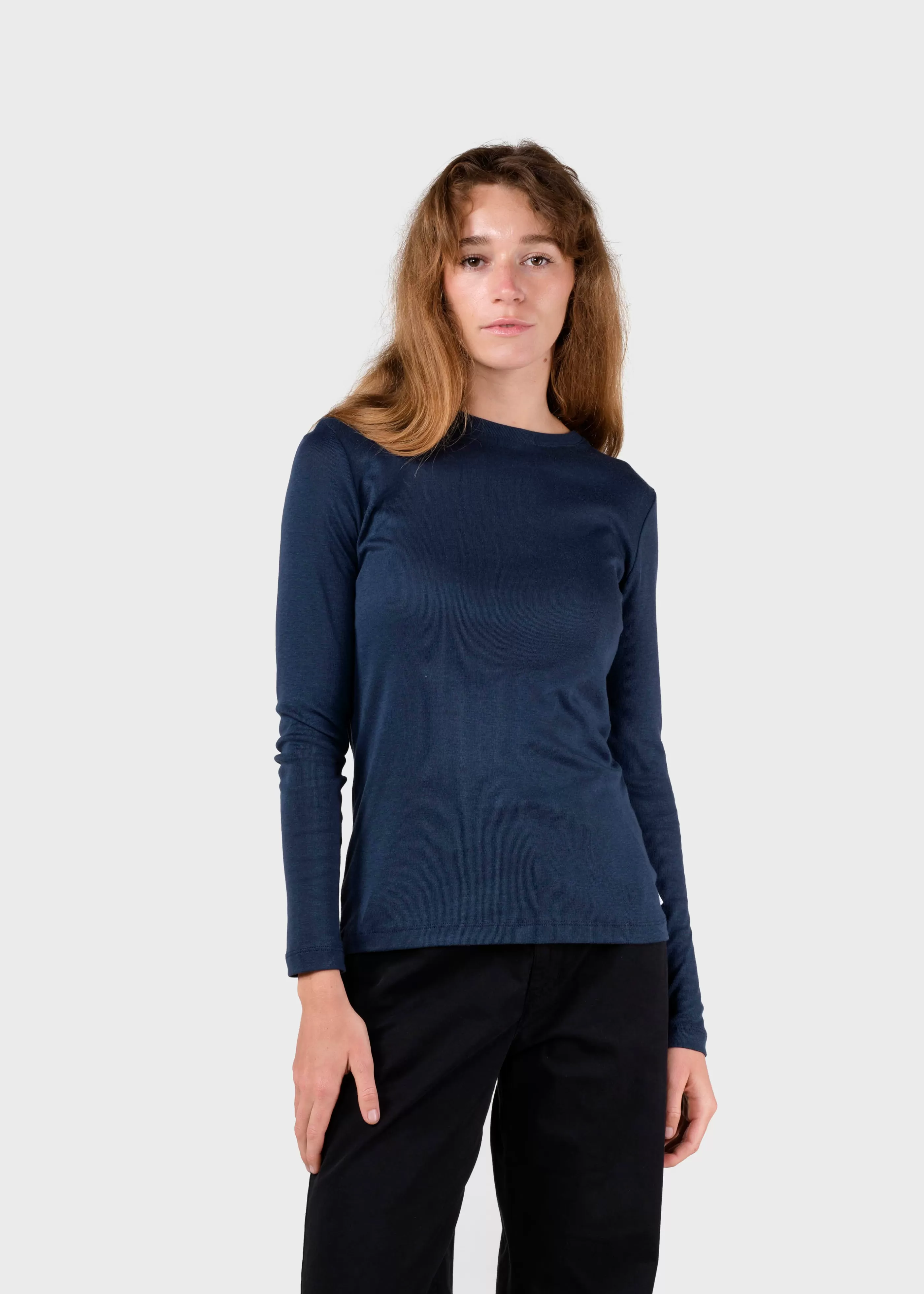 Klitmoller Collective Selma LS tee - Navy- T-shirts