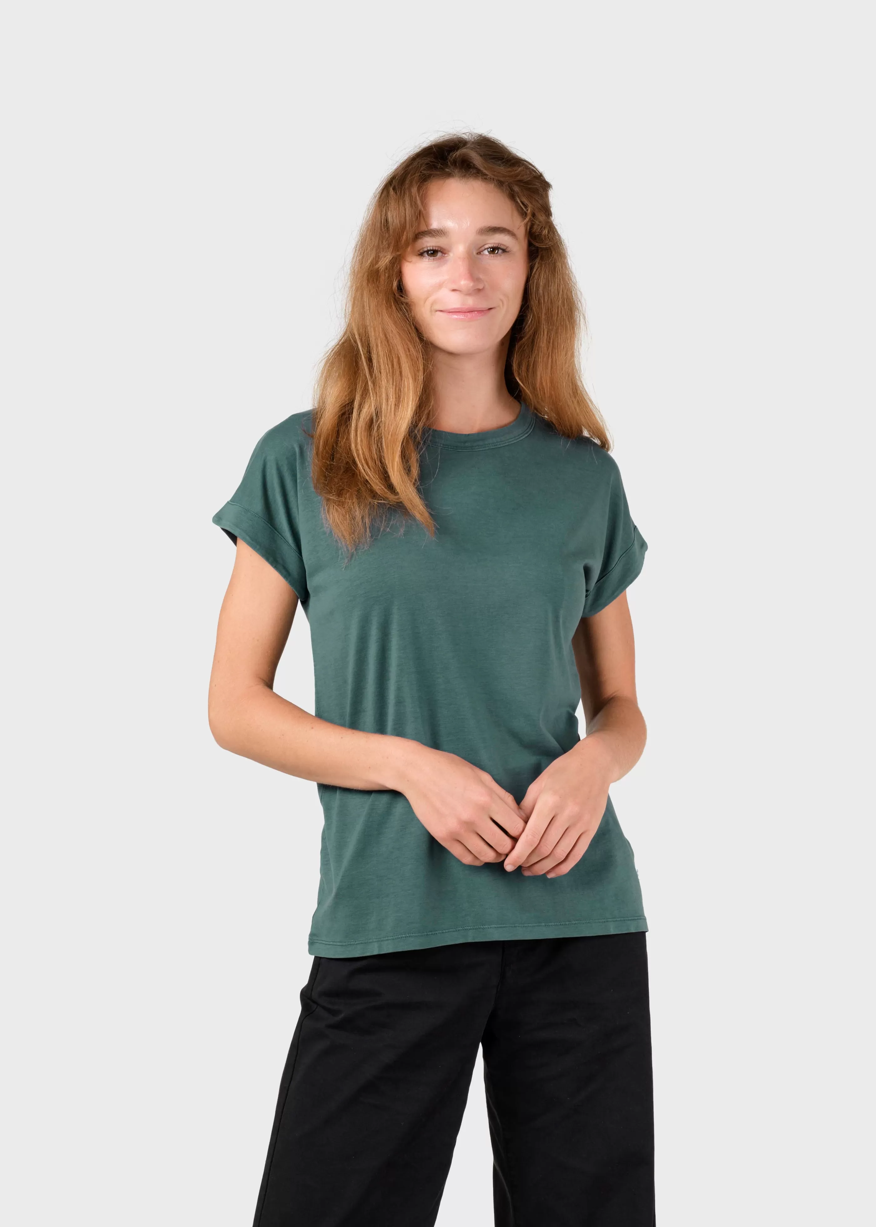 Klitmoller Collective Sigrid tee - Moss Green- T-shirts