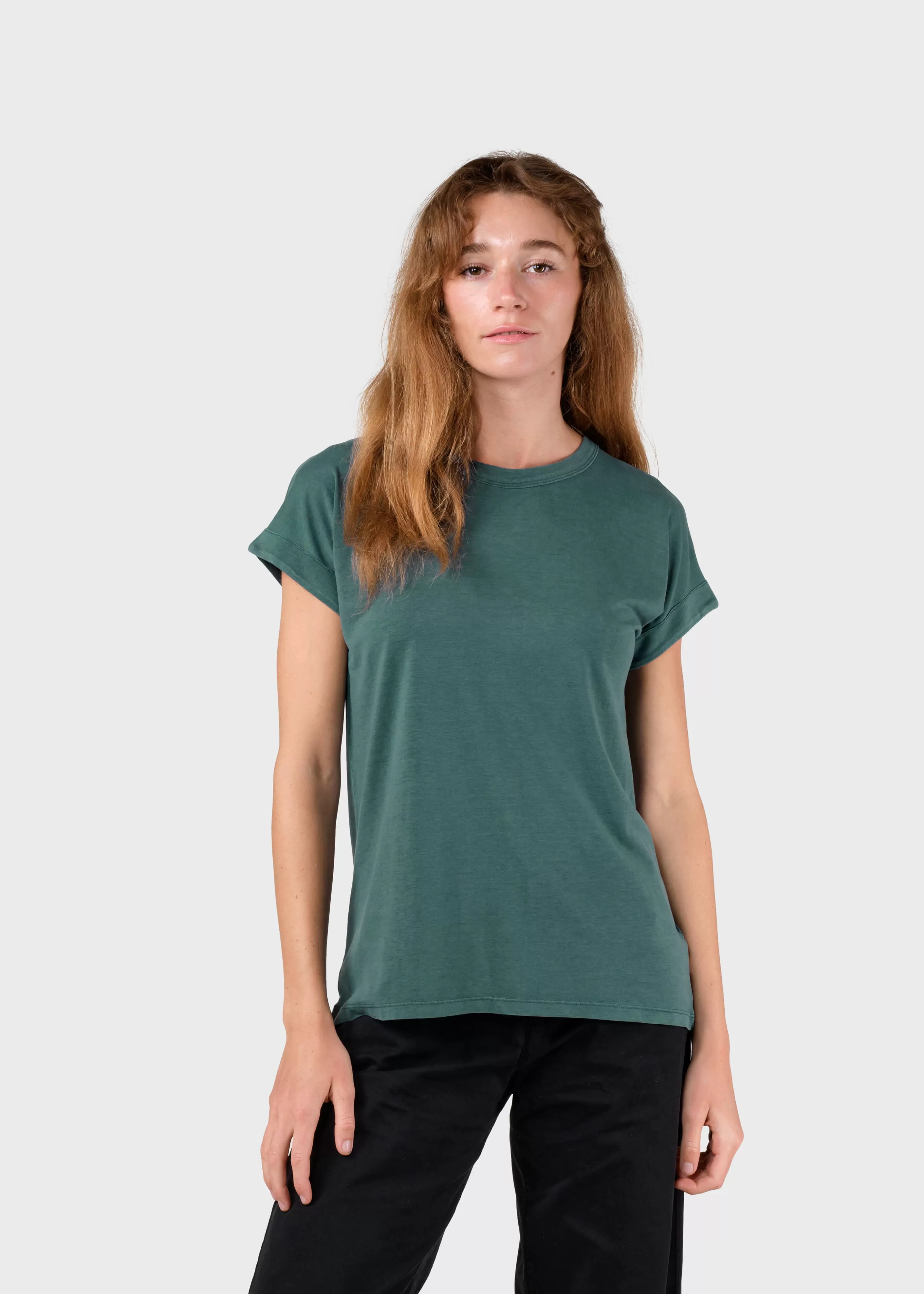 Klitmoller Collective Sigrid tee - Moss Green- T-shirts