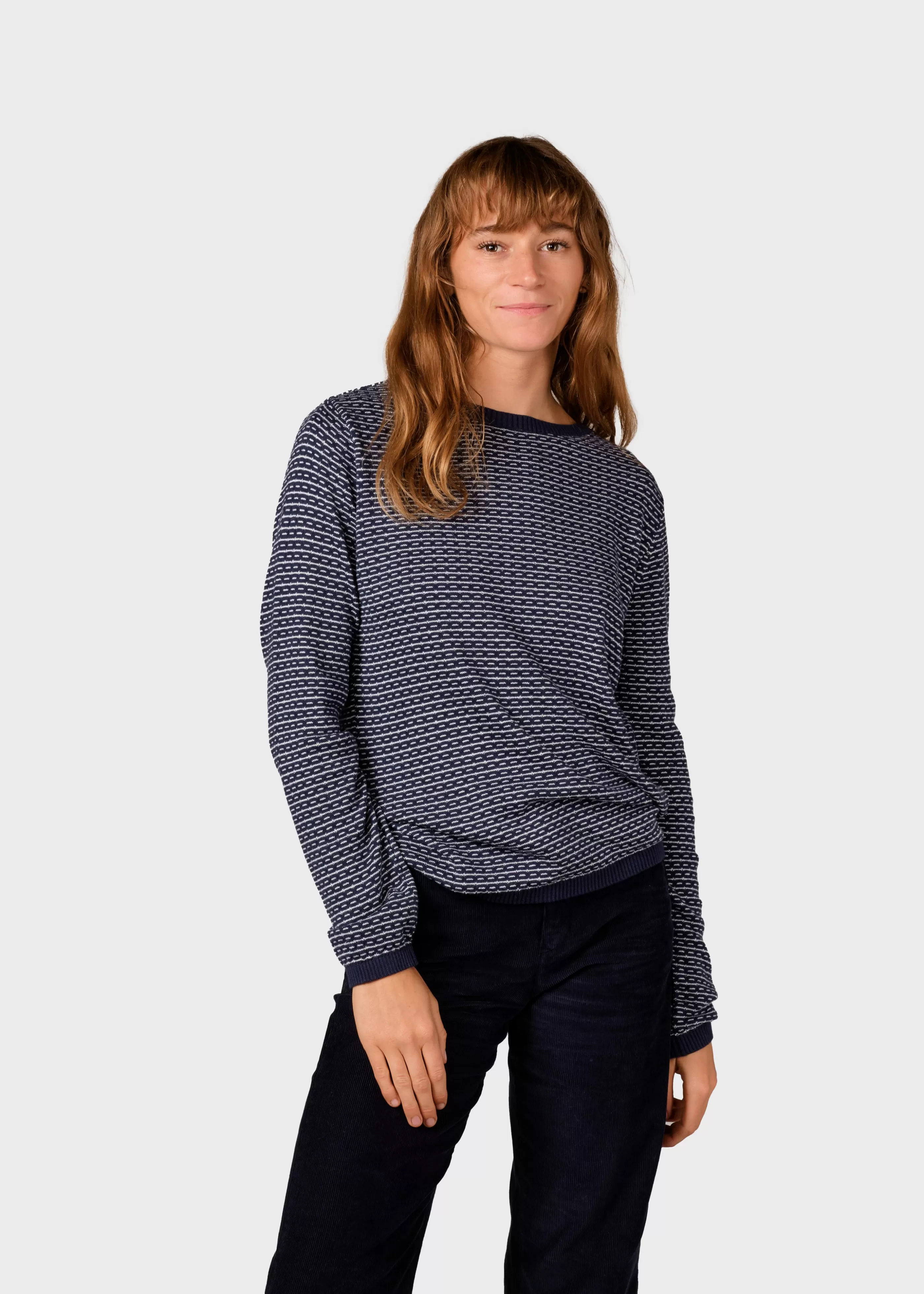 Klitmoller Collective Silje knit - Navy/cream- Strick