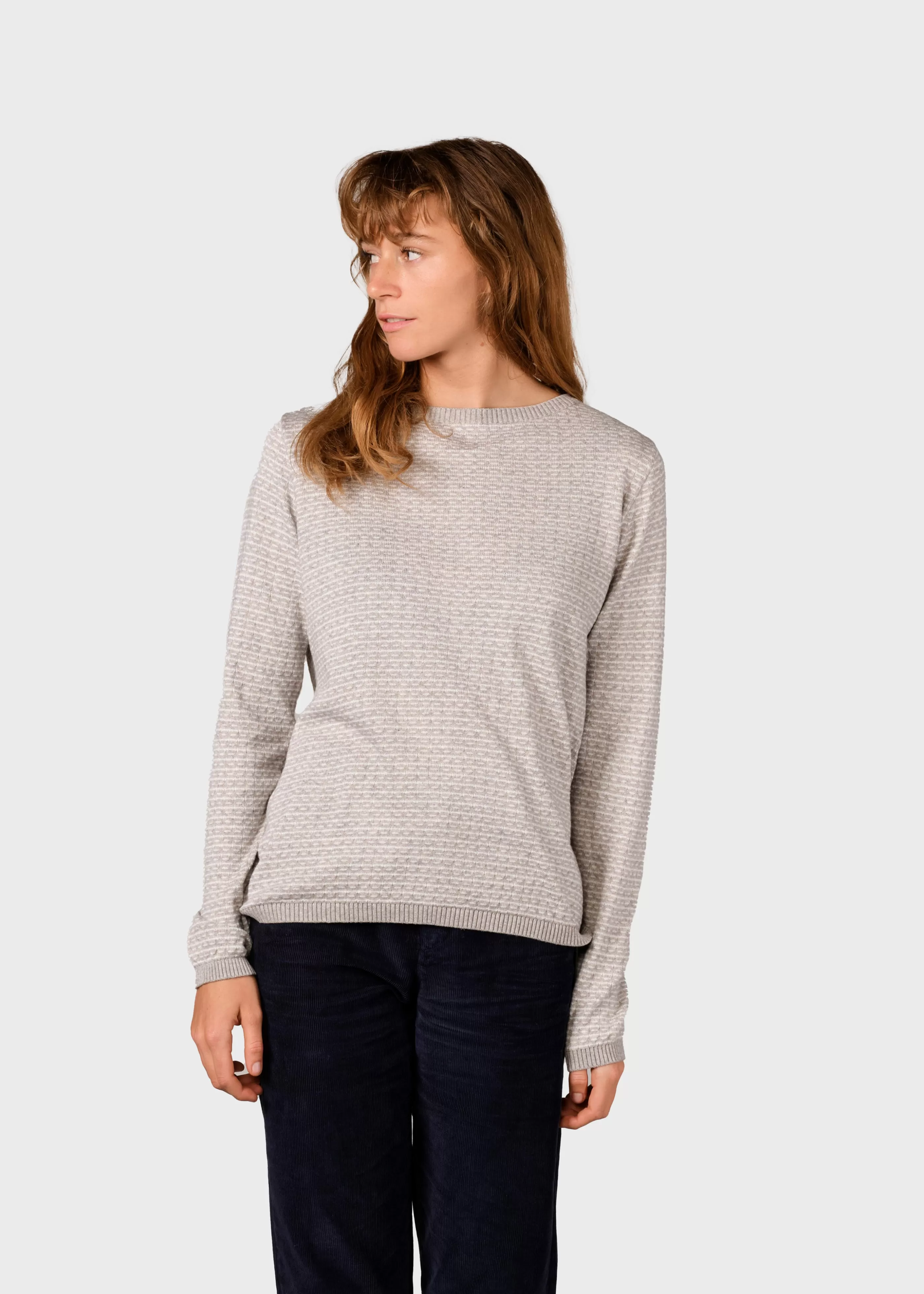 Klitmoller Collective Silje knit - Pastel grey/cream- Strick