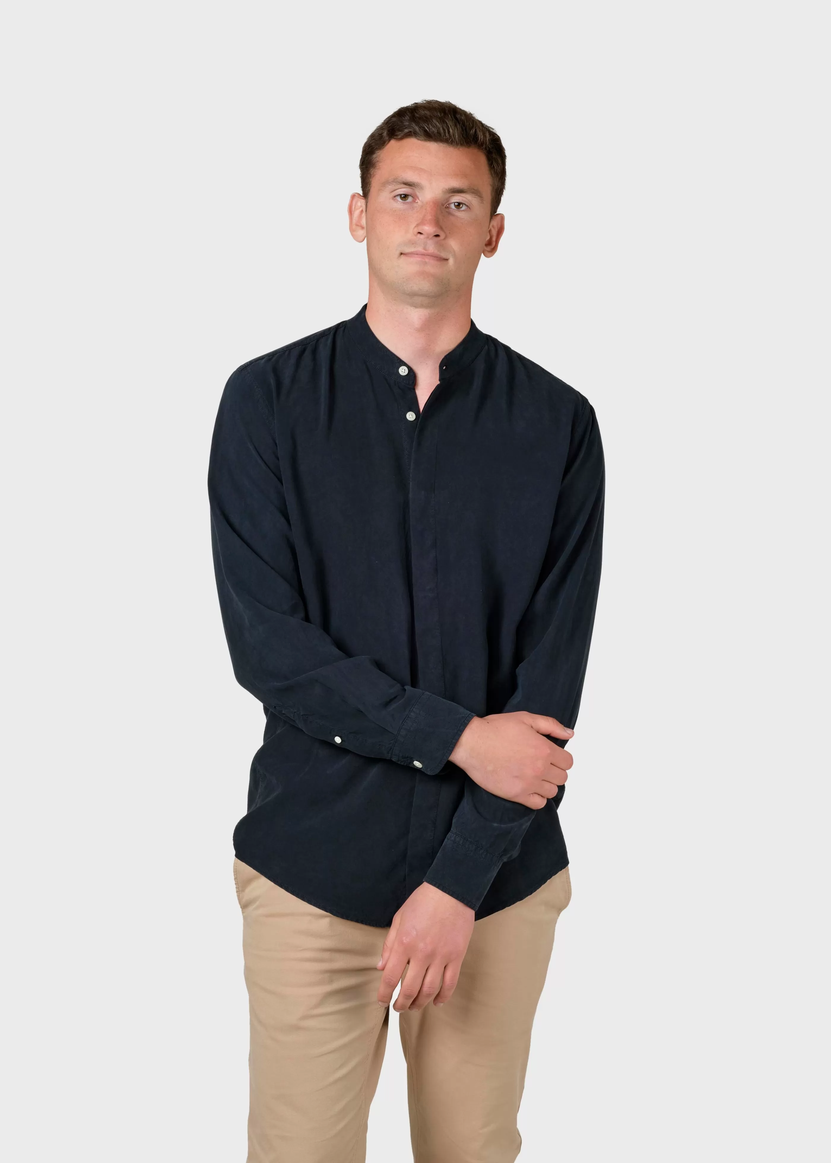 Klitmoller Collective Simon lyocell shirt - Navy- Hemden