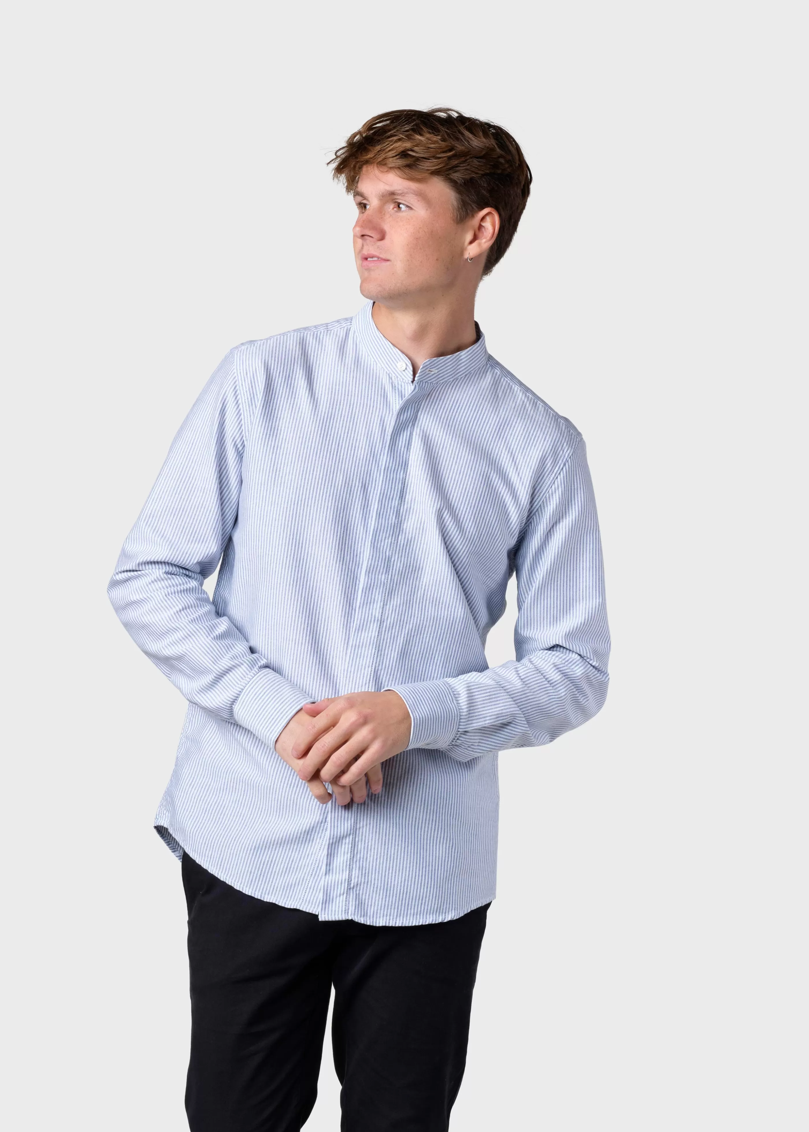 Klitmoller Collective Simon striped shirt - White/navy- Hemden