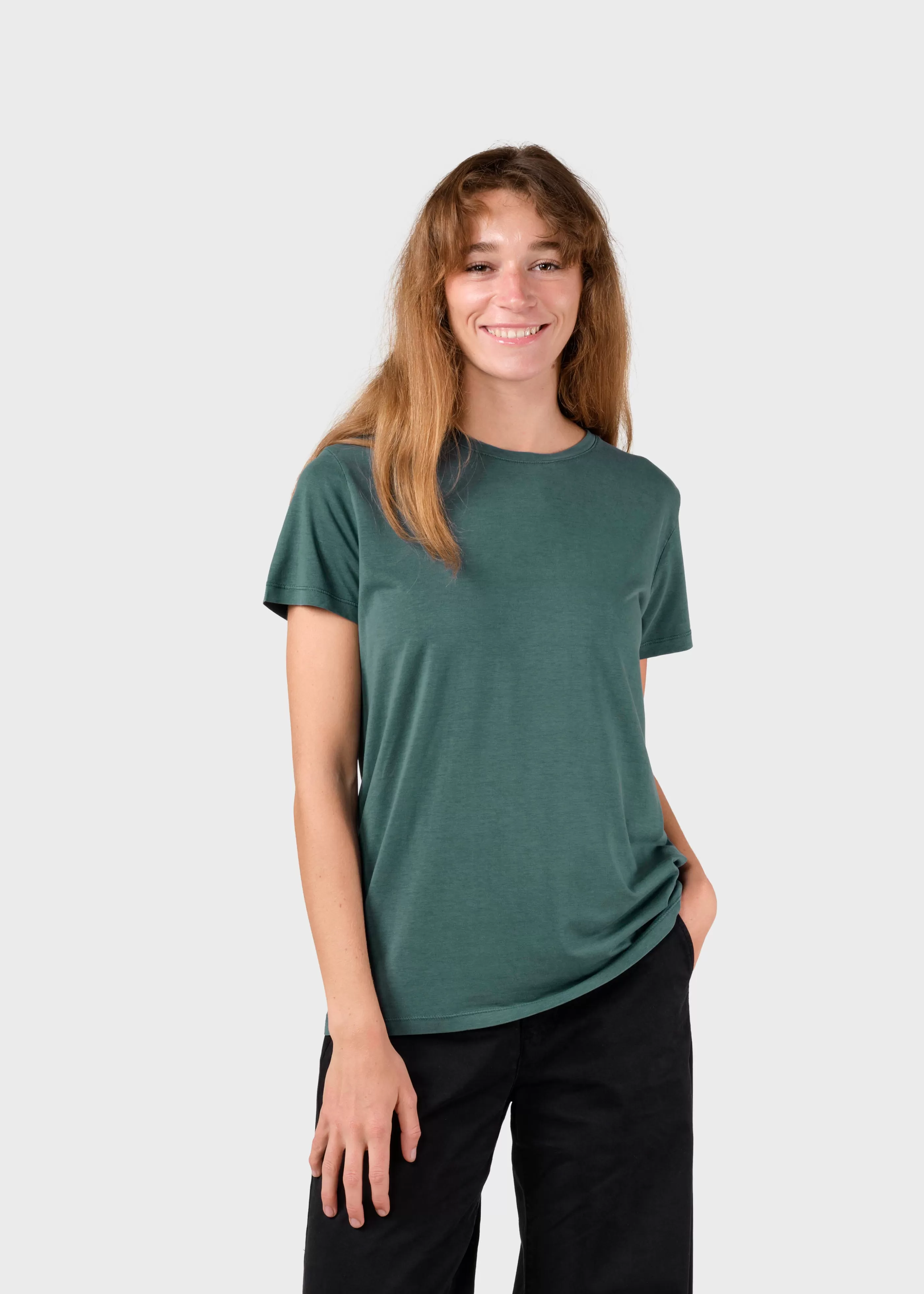 Klitmoller Collective Thelma tee - Moss Green- T-shirts