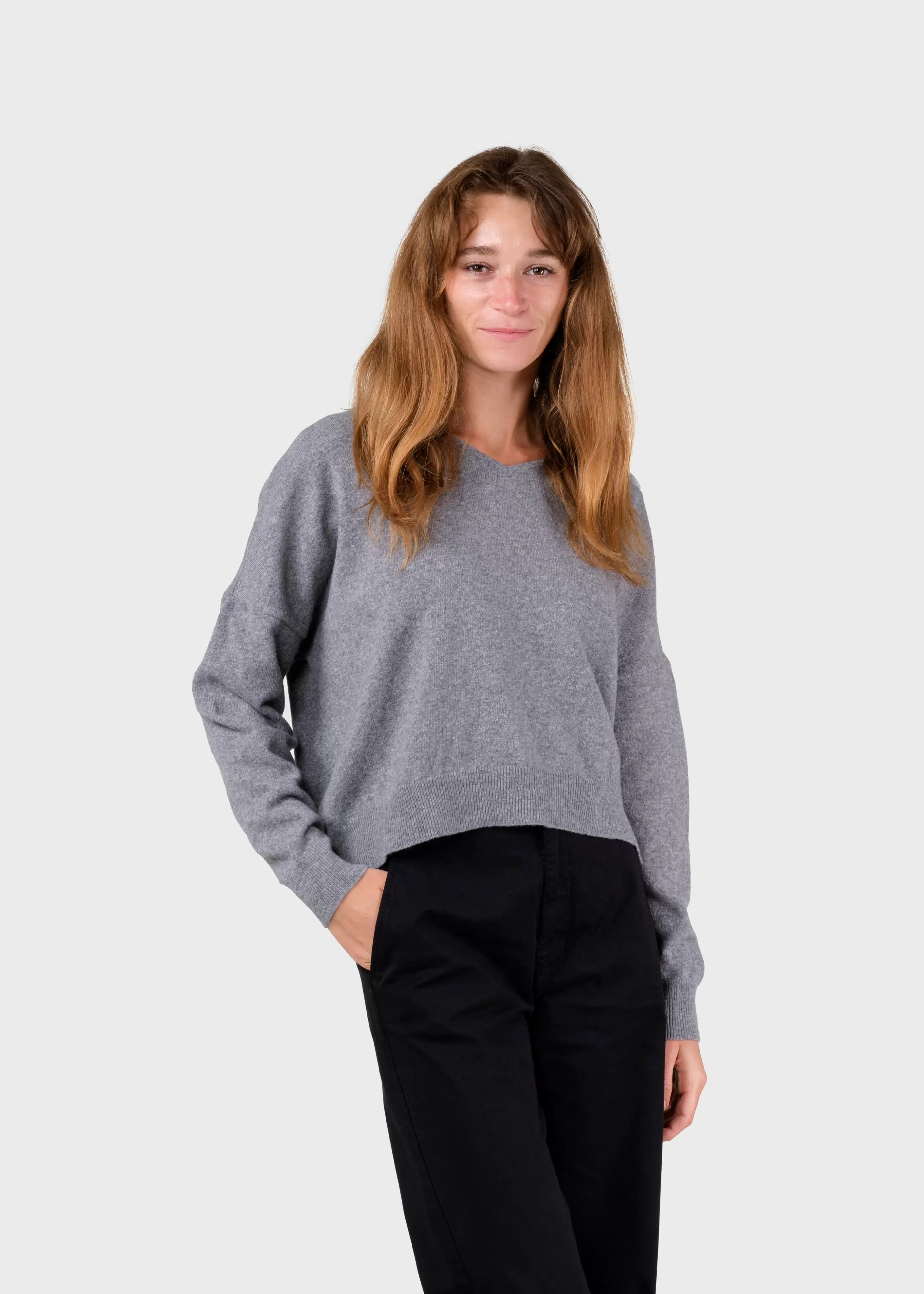 Klitmoller Collective Vanessa knit - Light grey- Strick