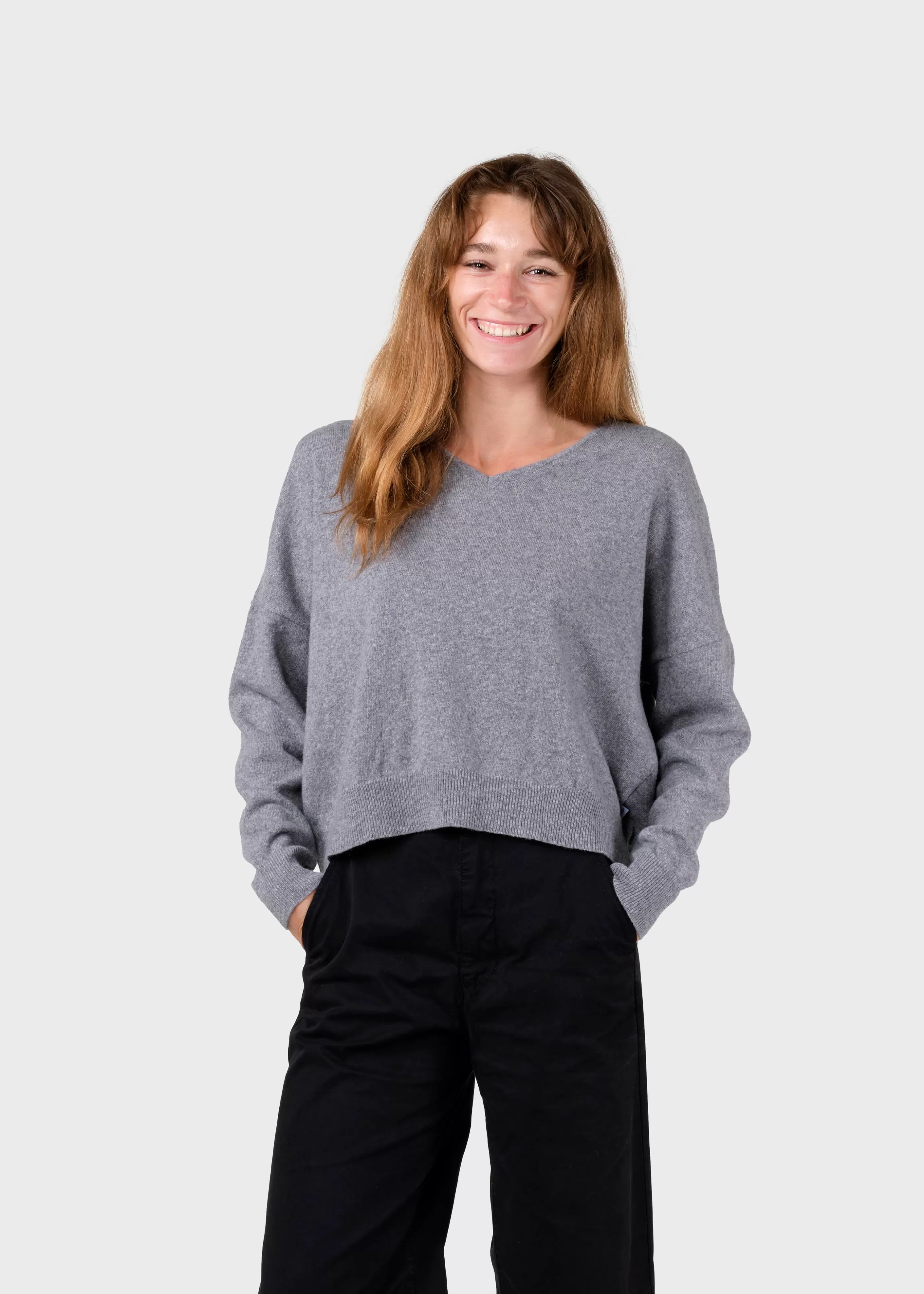 Klitmoller Collective Vanessa knit - Light grey- Strick