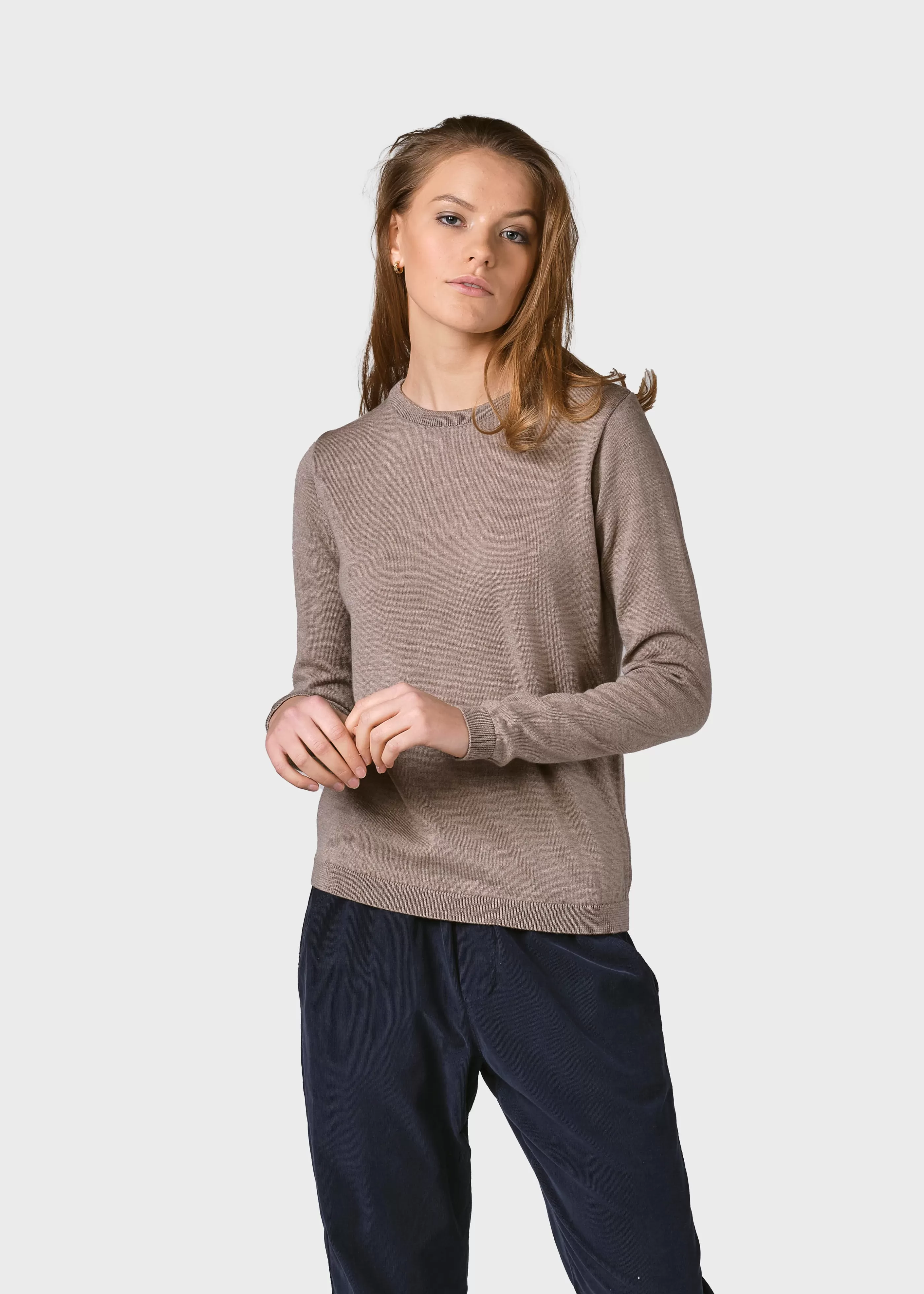 Klitmoller Collective Womens basic merino knit - Sand- Strick