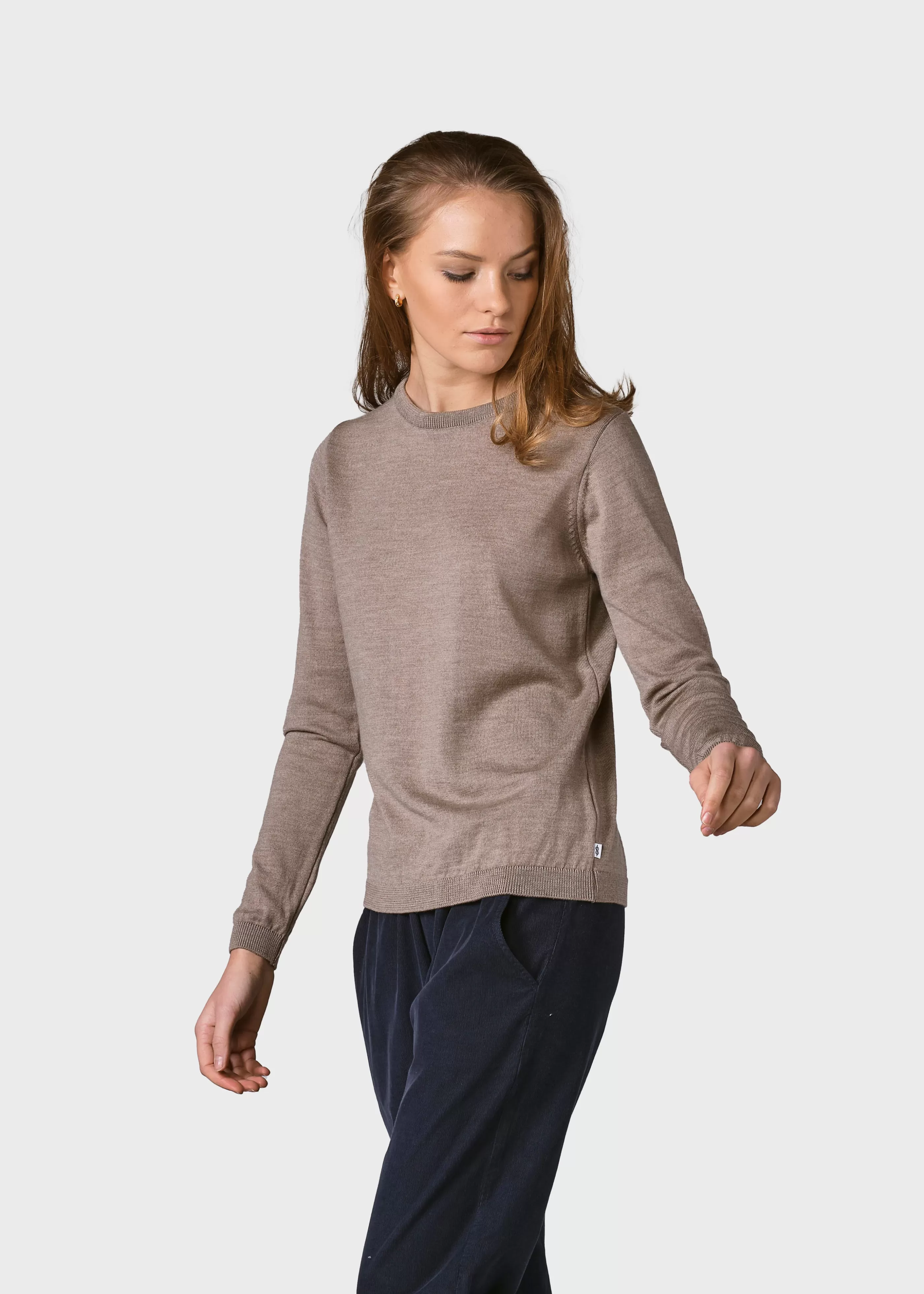 Klitmoller Collective Womens basic merino knit - Sand- Strick