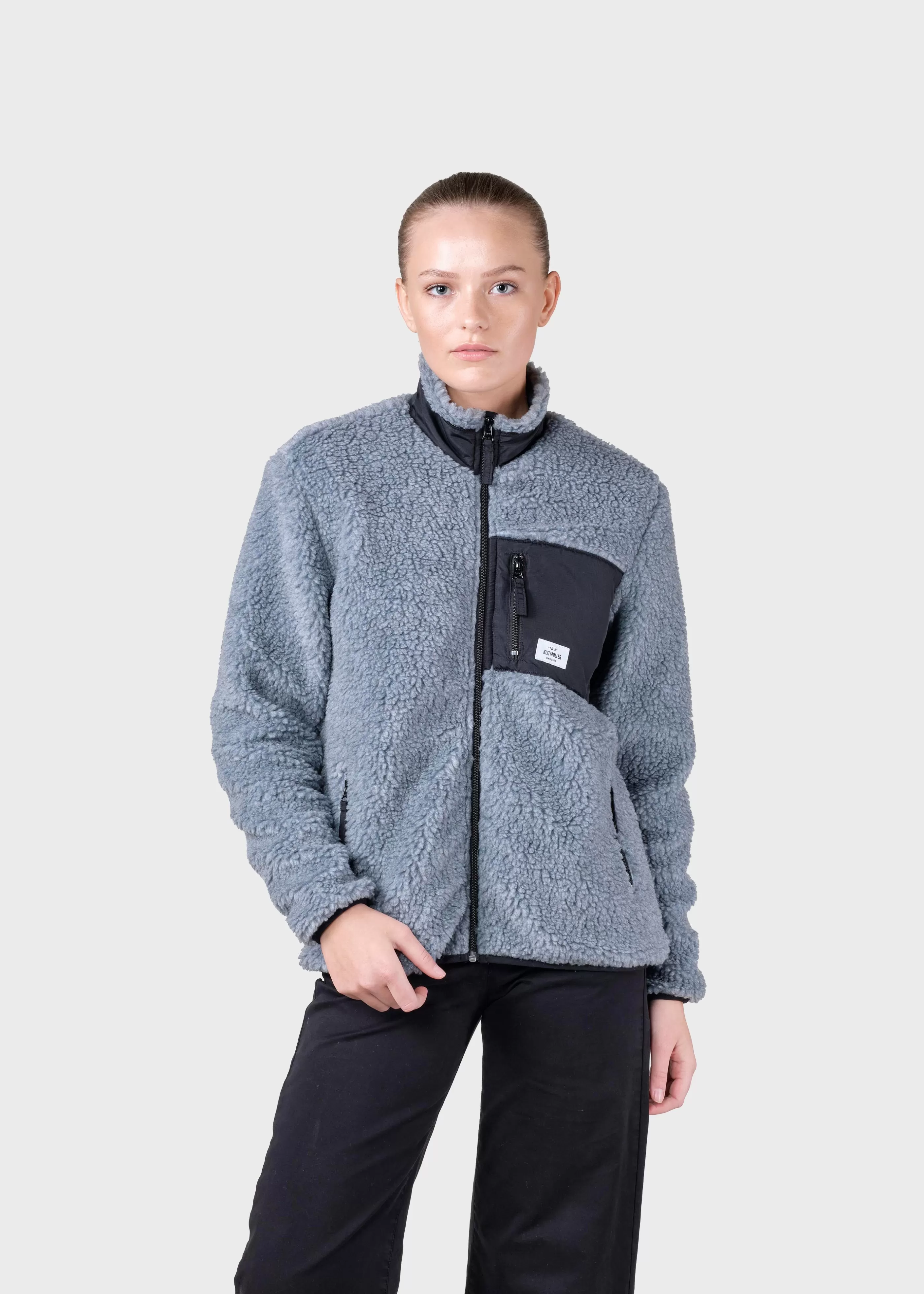 Klitmoller Collective Womens fleece jacket - Pastel grey- Jacken