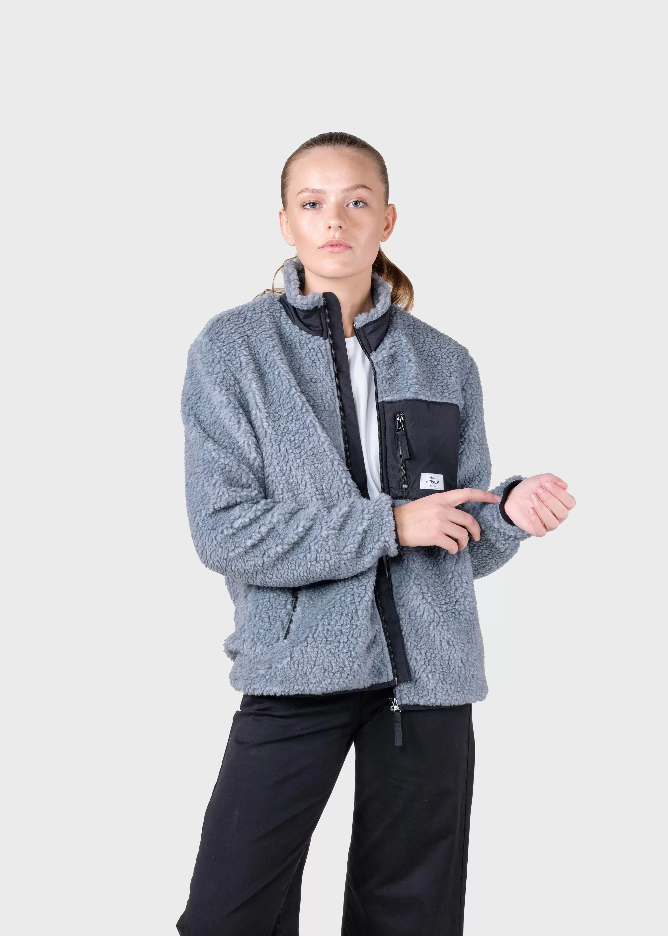 Klitmoller Collective Womens fleece jacket - Pastel grey- Jacken