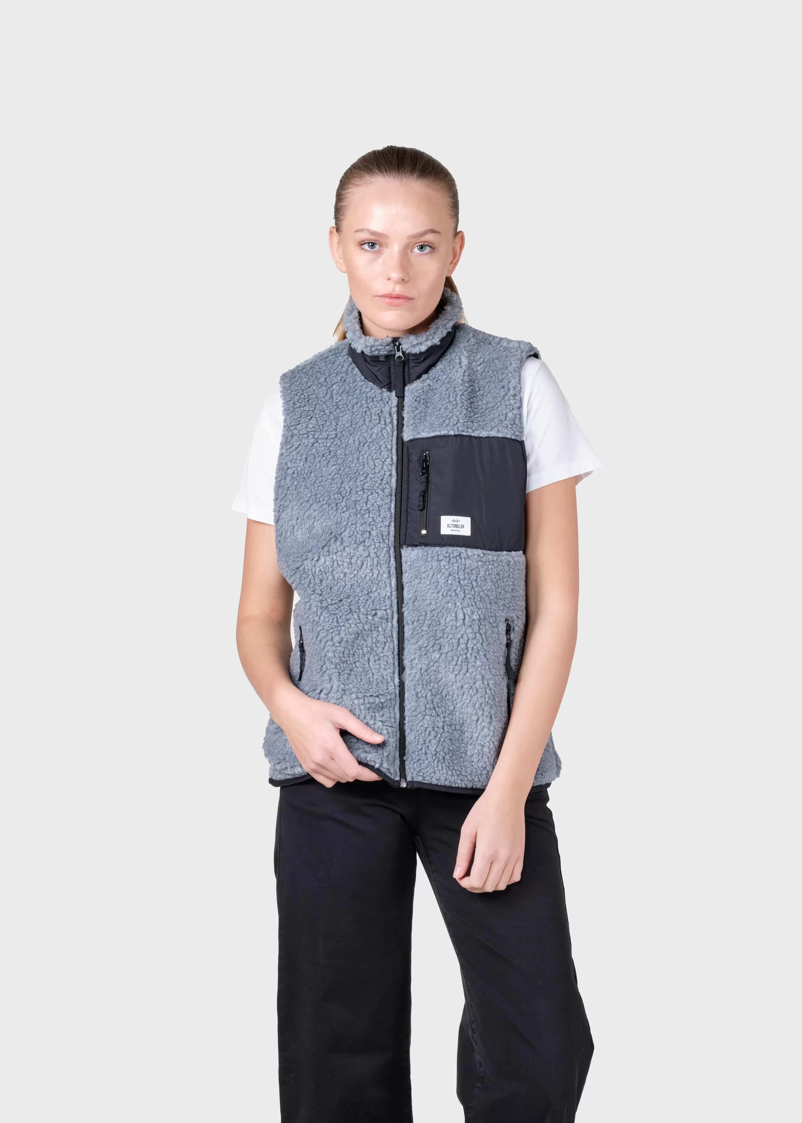 Klitmoller Collective Womens fleece vest - Pastel grey- Jacken